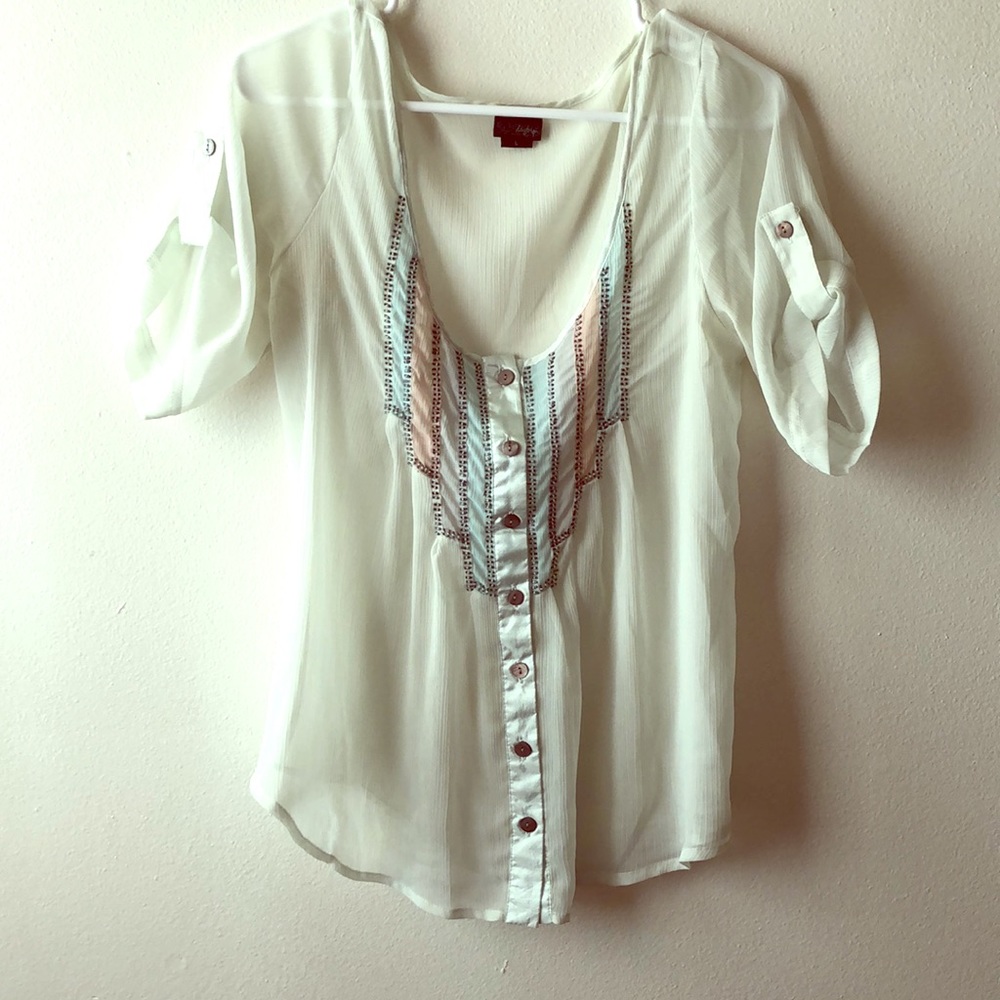 Light green tunic.